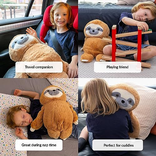 Weighted Stuffed Animal for Anxiety | Calming & Comforting 5 Lbs | Weighted Plush Animal Sloth | Anxiety Stuffed Animals for Adults & Kids | Carrying Bag Included | Machine Washable Weighted Plushie