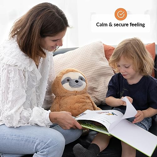 Weighted Stuffed Animal for Anxiety | Calming & Comforting 5 Lbs | Weighted Plush Animal Sloth | Anxiety Stuffed Animals for Adults & Kids | Carrying Bag Included | Machine Washable Weighted Plushie