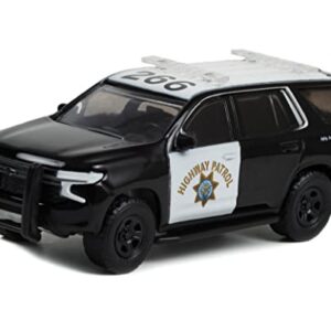 2021 Chevy Tahoe Police Pursuit Vehicle (PPV) Black & White California Highway Patrol Hot Pursuit 1/64 Diecast Model Car by Greenlight 43010 F