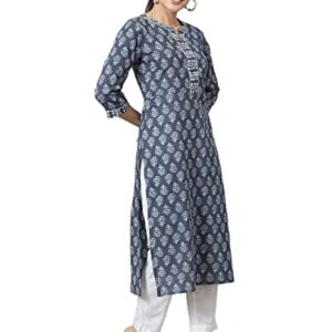 ROYALINK Indian Women's Tunic Tops Cotton Kurta for girls (as1, alpha, x_l, regular, regular) Grey