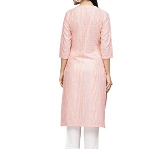 ROYALINK Women Indian Party wear Indian Women's Tunic Tops Cotton Peach Kurta for girls (as1, alpha, m, regular, regular)