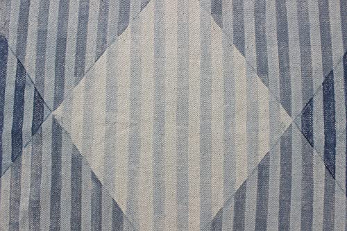 Casavani Hand Block Printed Cotton Dhurrie Striped Blue Tassel Rug Easy Care Washable Rugs for Doormat Entryway Living Room Bedroom Hallway Balcony 2x3 Feet