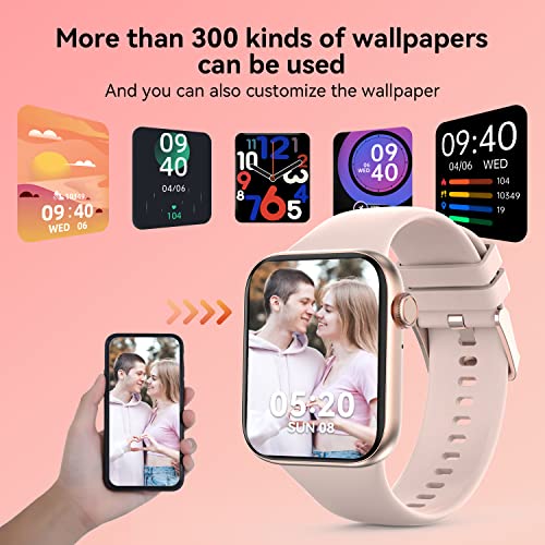 TaiSounds 2023 Upgrade Smart Watch (Answer/Make Call),1.95'' Display Smartwatch,Fitness Tracker with Multi Sport Modes,IP68 ,Step Calorie Counter,Sleep/Heart Rate Monitoring Watches,Rose Gold