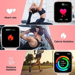 TaiSounds 2023 Upgrade Smart Watch (Answer/Make Call),1.95'' Display Smartwatch,Fitness Tracker with Multi Sport Modes,IP68 ,Step Calorie Counter,Sleep/Heart Rate Monitoring Watches,Rose Gold