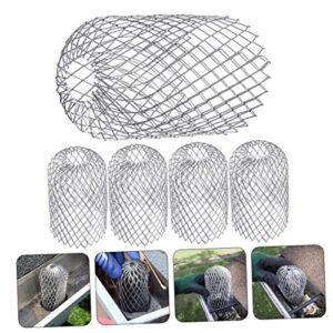 LIGHTAOTAO Gutter Filter Stainless Strainer 5pcs Rooftop Filter Guard Drainage Pipe Strainer Cover Roof Filter Strainer Stainless Steel Filter Cover Anti-clogging Silver Downspout Filter