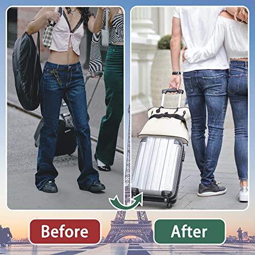 Travel Belt for Luggage - Stylish & Adjustable Add a Bag Luggage Strap for Carry On Bag - Airport Travel Accessories for Women & Men (1PCS Black)