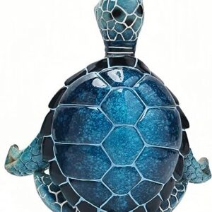 VVGIFTS Sea Turtle Meditation Yoga Decor, Sea Turtle Meditating Coastal Beach Decorations, Zen Yoga Resin Sea Turtle Statue for Home Office Decorations (Put The Palms Separate)