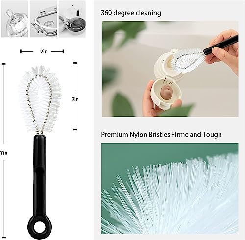 EAKAOAO Bottle Brush and Straw Cleaner Brush Set,7 Pcs Extra Long Water Bottle Cleaning Brush for Cleaning Baby Bottles,Straws, Narrow Neck Bottles, Wine Decanter,Pipes and Cup Cover