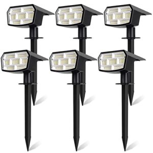 sucolite 6-pack solar spot lights outdoor, 59 led solar lights outdoor waterproof, outdoor solar lights for yard with 3 lighting modes, solar landscape spotlights for garden pathway driveway walkway