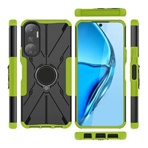 kukoufey case for infinix hot 20 4g case cover,360°rotatable kickstand dual layer shockproof case for infinix hot 20 4g x6826 x6826b x6826c case green