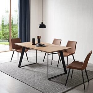 zckycine modern mid-century dining table dining room table and chairs for 4 rectangular wooden dining table extendable dining table space-saving multifunctional dining table