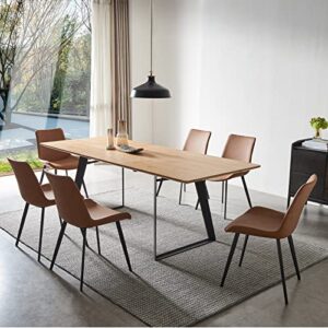 ZckyCine Modern mid-Century Dining Table Dining Room Table and Chairs for 4 Rectangular Wooden Dining Table Extendable Dining Table Space-Saving Multifunctional Dining Table