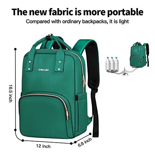 Travel Fashion Backpack Women, Cute Laptop Backpack Purse, Computer Backpack 15.6 Inch, Stylish Laptop Backpack Women, Lightweight College Teacher Nurse Bag, Waterproof Business Daypack, Dark Green