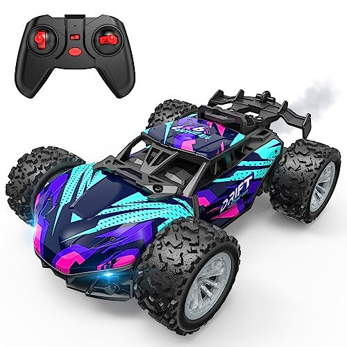 Remote Control Car for Boys 4-7, Rc Cars Monster Trucks for Boys, 2.4GHz Spray Hobby Rc Racing Car, 1/20 High Speed Off Road Rc Truck with Rechargeable Batteries,Boys Toys for 3 4 5 6 7 8 Year Old