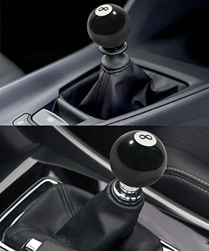 ESEWALAS 8 Ball Billiard Round Manual Gear Shift Lever Shifter Knob with 3 Adapters,Universal Gear Shift Stick Shifter Knob Lever Cover 4 5 6 Speed,Fit for Manual Car M8*1.25, M10*1.25, M10*1.5