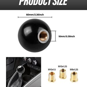 ESEWALAS 8 Ball Billiard Round Manual Gear Shift Lever Shifter Knob with 3 Adapters,Universal Gear Shift Stick Shifter Knob Lever Cover 4 5 6 Speed,Fit for Manual Car M8*1.25, M10*1.25, M10*1.5