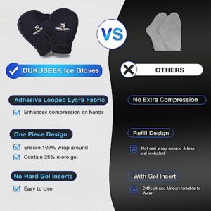 DUKUSEEK Hand Ice Pack Gloves for Pain Relief, Cold Gloves for Chemotherapy Neuropathy, Gel Ice Mittens Hot Cold Therapy for Rheumatoid Arthritis, Injuries, Carpal Tunnel Relief, Hands Surgery 2 Pack