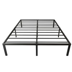 yedop 14 inch full size metal bed frames, no box spring needed, 2500 lbs heavy duty steel slat support, non-slip and noise free, full platform metal bed frame, adult, black