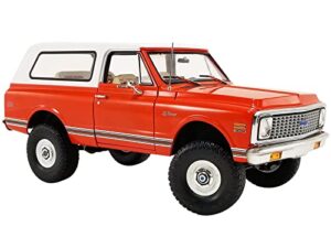 1972 chevy k5 blazer red with white top highlander edition limited edition to 690 pieces worldwide 1/18 diecast model car by acme a1807711