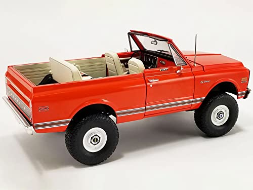 1972 Chevy K5 Blazer Red with White Top Highlander Edition Limited Edition to 690 Pieces Worldwide 1/18 Diecast Model Car by Acme A1807711