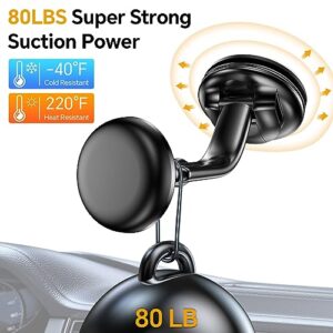 Magnetic Phone Holder for Car, [ Powerful Magnets & Military-Grade Suction ] Car Phone Holder Mount Dashboard Windshield Cell Phone Holder Phone Stand for Car Fit for iPhone Android Automobile Cradle