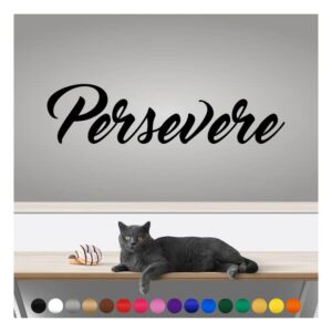 transform your home decor with professional grade, weatherproof vinyl wall stickers – inspirational words in your color and size – uv resistant, made in the usa! word: persevere, 8 inch. sunflower yellow