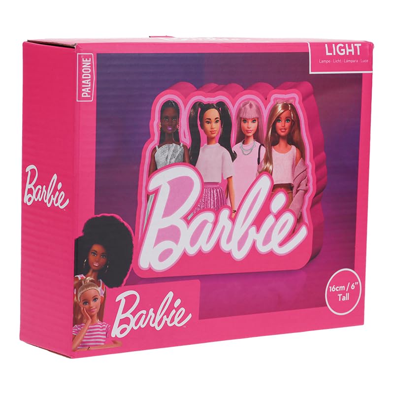 Paladone Barbie Box Light | Light Up Your Home with Barbie and Friends | Battery-Powered, 16 cm (6") Tall