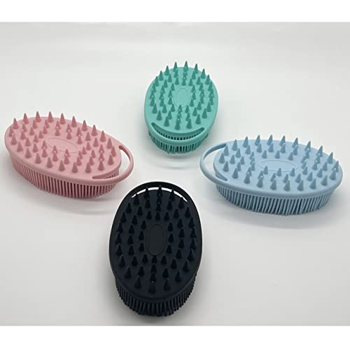 Higoney 2Pack Silicone Body Scrubber, Dual Sided Bath&Shampoo Brush, Silicone Bath Scrubber, Scalp Massager, Silicone Loofah, Exfoliator Bath Sponge Shower Loofah Scrubber Brush for All Kinds of Skin