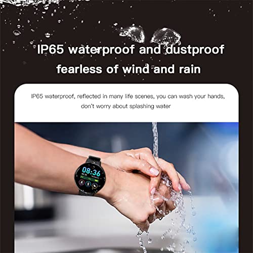 Smart Watch for Enhanced Fitness, Blood Pressure, Blood Oxygen Tracking & Sleep Monitoring - 1.44 Inch Upgraded Screen & Waterproof Design for Men Women - Compatible with Android iOS (Black)