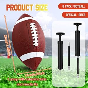 Jerify Composite Leather Footballs Official Size Composite Leather Balls Composite Leather Inflatable Footballs with Pump Indoor Outdoor Footballs Bulk for Training and Recreational Play (9 Pcs)