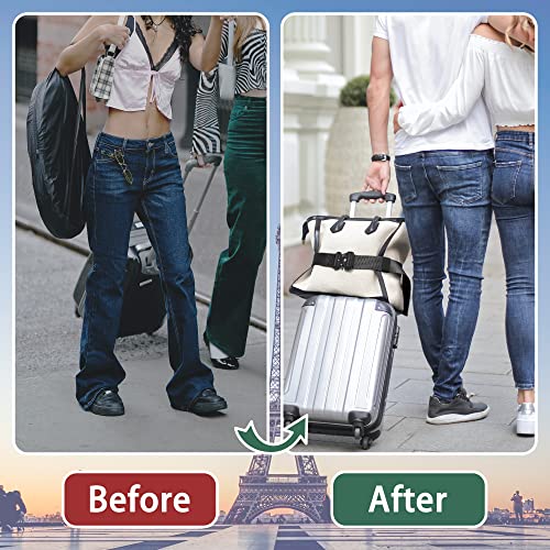 Travel Belt for Luggage,Luggage Straps,Stylish & Adjustable Add a Bag Luggage Strap for Carry On Bag,Airport Travel Accessories for Women & Men (Black)