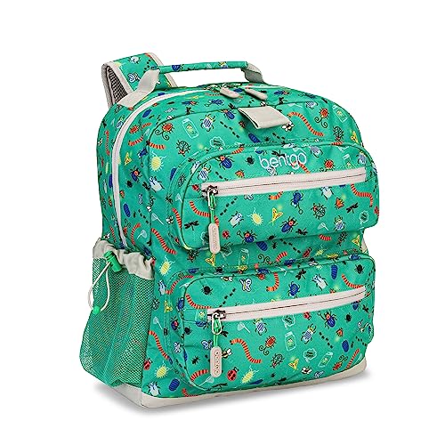 Bentgo® Kids Backpack - Lightweight 14” Backpack in Unique Prints for School, Travel, & Daycare - Roomy Interior, Durable & Water-Resistant Fabric, & Loop for Lunch Bag (Bug Buddies)