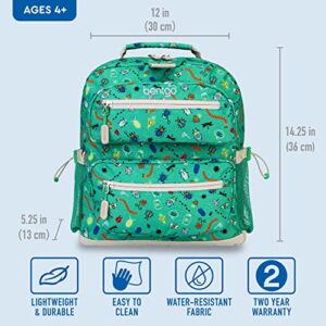 Bentgo® Kids Backpack - Lightweight 14” Backpack in Unique Prints for School, Travel, & Daycare - Roomy Interior, Durable & Water-Resistant Fabric, & Loop for Lunch Bag (Bug Buddies)