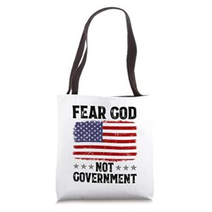 fear god not government american flag anti government tote bag