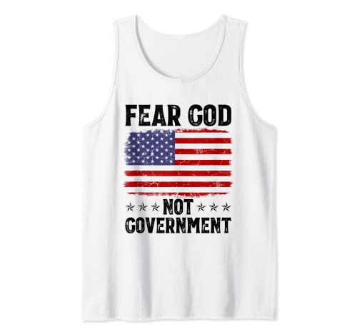 Fear God Not Government American Flag Anti Government Tank Top