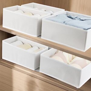 12 Pack Drawer Organizers for Clothing, Foldable Clothes Drawer Organizer for Underwear, Folded Clothes, Baby Clothing, Socks, Bra, Towels, Ties - Multi-pack Clothes Organizer Storage Box (White)