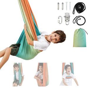 sensory swing indoor outdoor for kids, therapy swing for kids, swing hammock for child & adult with autism（double layer）