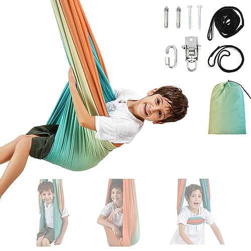 Sensory Swing Indoor Outdoor for Kids, Therapy Swing for Kids, Swing Hammock for Child & Adult with Autism（Double Layer）