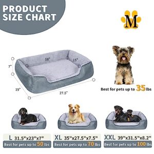 XueMi Orthopedic Dog Beds for Small Dogs, Washable Dog Beds with Soft Removable Cover, Waterproof Lining Small Pet Dog Beds Couch with Non-Slip Bottom