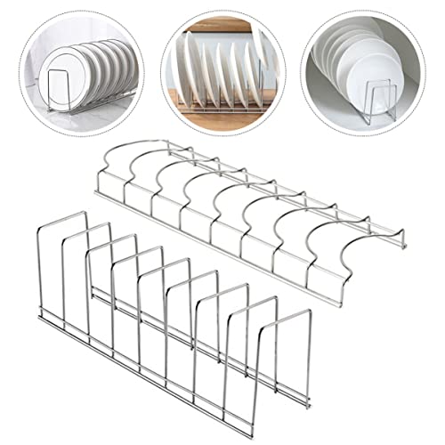 CIYODO 2pcs Dish Drainer Chopping Board Organizer Stand Pan Lid Cover Holder Pantry and Cabinet Organizer Stainless Steel Cookware Stainless Steel Serving Utensils Metal Cabinets Silver