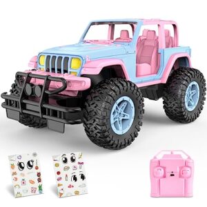 nqd remote control car for kids 1:16 scale 80 min play 2.4ghz off road rc trucks with storage case toy car gift for girls 3 4 5 6 year old