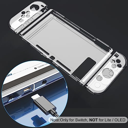 Bealuffe Clear Case for Nintendo Switch Soft TPU Case Protective Cover for JoyCon Transparent Shock-Absorption Case