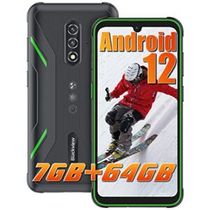 rugged unlocked phones, blackview bv5200 pro (2023new) android phone, 7gb+64gb/1tb extension unlocked cell phone, android 12 smartphone, arcsoft® 13mp, 6.1''hd+,face id,nfc, 5180mah battery,glove mode