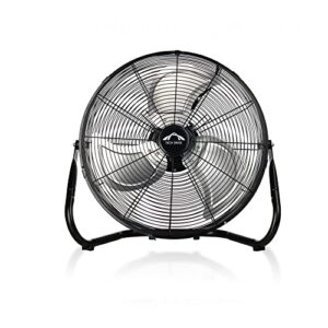 tech drive high velocity floor fan,18 inch heavy duty metal industrial fans,3 powerful speed,360° adjustable tilting and all metal construction, black