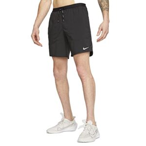 nike men's 7" flex stride black running shorts l black
