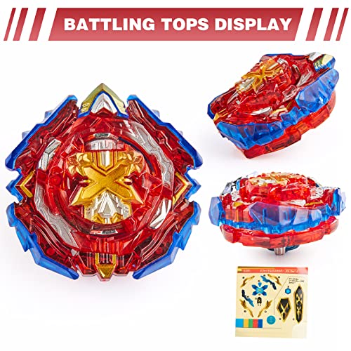 ROUSEWIT Bey Battling Tops Set, 6 Spinning Tops 2 Launchers Burst Toy Game, Combat Battling Game Gift for Age 6+ Boy