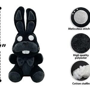 VNKVTL Shadow Bonnie Plush Birthday Gift for Kids, Toy Bonnie Plush with Soft and Comfortable Cotton, Decor Bonnie Stuffed Animal, Bonnie Plush Toy for All Ages, 7 Inch Game Plush.