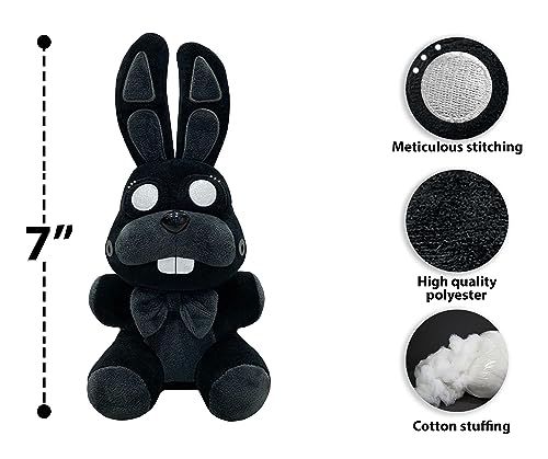 VNKVTL Shadow Bonnie Plush Birthday Gift for Kids, Toy Bonnie Plush with Soft and Comfortable Cotton, Decor Bonnie Stuffed Animal, Bonnie Plush Toy for All Ages, 7 Inch Game Plush.