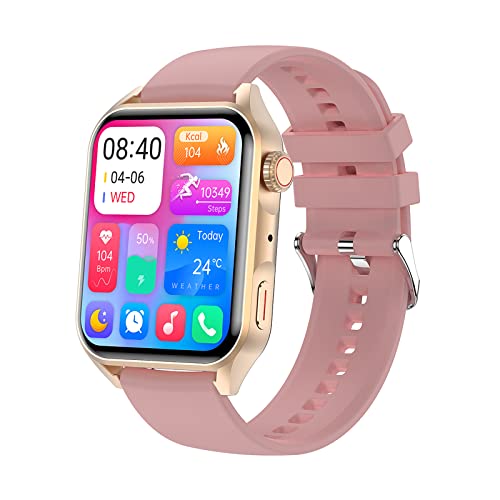 gigididi Smart Watch for Women 1.79 Inch，Blood Pressure Smart Watch with Multiple Function Pedometer/Heart Rate/Sleep Monitor/Blood Oxygen for iPhone Android (Gold)