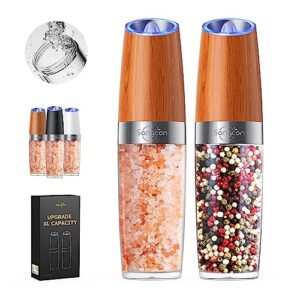 𝐔𝐩𝐠𝐫𝐚𝐝𝐞𝐝 𝟗𝐨𝐳 𝐗𝐋 𝐂𝐚𝐩𝐚𝐜𝐢𝐭𝐲 sangcon gravity electric salt and pepper grinder set battery powered refillable automatic operation adjustable coarseness mill grinder shakers set
